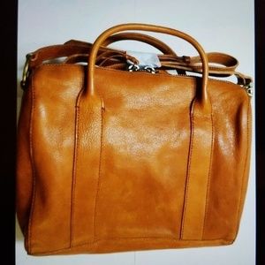 Madewell Leather The Prague Satchel English Saddle